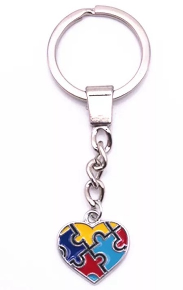 Autism Heart Charms Keychain - Picture 1 of 1